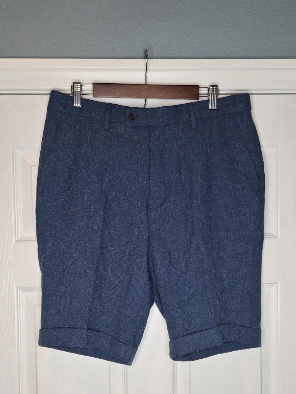 Men's Navy Blue Suit Vest & Shorts Set